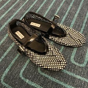 Alaia mesh Mary Jane flats